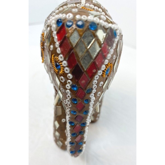 Circus Elephant Jeweled Beaded Chained Decorative Collectible 4” X 4”Figurine - Picture 10 of 11